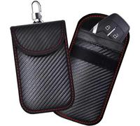 KAV Faraday Car Key Fob Protector Pouch Bag- Carbon Fiber Compact Signal Blocking Pouch for Car Key Wallets - RFID Blocking, Anti-Theft Protection - Pack of 1