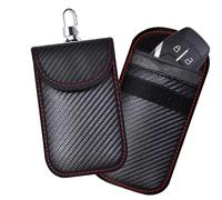 KAV Faraday Key Fob Protector Pouch Bag- Carbon Fiber Compact Signal Blocking Pouch for Pocket Size Car Key Wallets - RFID Blocking, Anti-Theft, Key Signal Blocker, Remote Entry Protector (Pack of 1)