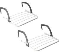 KAV Foldable Indoor Cloth Airer Drying Radiator Bath Rack 5 Bars in White | Size: 2 Pack KAV White 2 Pack
