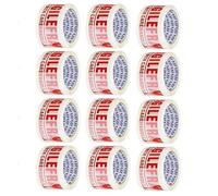 Kav Fragile Packing Tape - Super Strong And Low Noise Fragile Tape For Boxes - Packaging Tape With Fragile Print, 48mm X 66M (12)