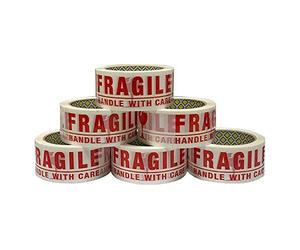 KAV - Fragile packing tape Super Strong & Low Noise Fragile Tape for Boxes & packing Heavy Duty Packaging Tape, Tape Pack - 48mm x 66m - Pack of 36