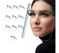 Kav Full Face Protector Shield Visor With Glasses Frame Splash Shield (12, Black Frame)