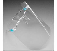 Kav Full Face Protector Shield Visor With Glasses Frame Splash Shield (3, Clear Frame)