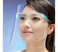 KAV Full Face Protector Shield Visor With Glasses Frame Splash Shield. Comfortable Business Visors With Frame Glasses Cases