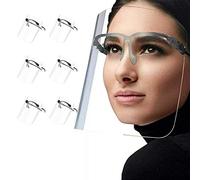 KAV® Full Face Protector Shield Visor with Glasses Frame Splash Shield. Comfortable Business Visors with Frame Glasses Cases Exclusive Transparent For Business UK Seller (6, Black Frame)