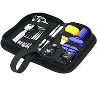 KAV Generic Watch Tool kit Professional Repair Set - Spring Bar Remover, Watchband Fix, Strap Adjustment or Replacement - Black