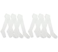 KAV Girl's 6-Pcs Smooth Cotton Tights Leggings in White | Size: 3-4 Years KAV White 3-4 Years