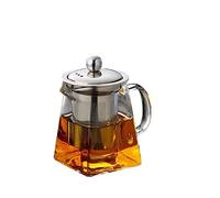 KAV Glass Teapot - Elegant Heat-Resistant Borosilicate 250ml Glass Teapot for one with Stainless Steel Infuser for Loose Leaf Tea - Perfect for Tea, Coffee