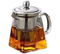 KAV Glass Teapot - Elegant Heat-Resistant Borosilicate 550ml Glass Teapot for one with Stainless Steel Infuser for Loose Leaf Tea - Perfect for Tea, Coffee
