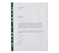 KAV - Green Punched Pocket Polypropylene Top-Opening Heavy Duty 60 Micron A4 Glass Clear [Pack of 100]