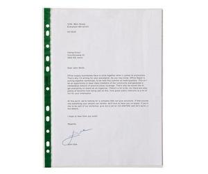 KAV - Green Punched Pocket Polypropylene Top-Opening Heavy Duty 60 Micron A4 Glass Clear [Pack of 100]