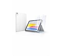 KAV Grey iPad Case with 2 Tempered Glass for iPad A16 11th Gen 11 Inch 2025 and iPad 10th Gen 10.9 Inch 2022 Auto Sleep Wake Trifold Stand Slim Shockproof Cover HD Clear Screen Protector