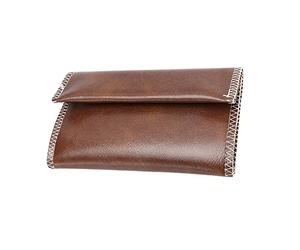 KAV Handcrafted PU Leather Tobacco Pouch - Compact and Lightweight 6.23 x 3.4 inches Size for Travel and Daily Use - Durable and Stylish Holder with PU Leather Material for Smokers (Brown)