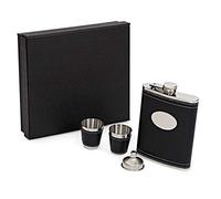 KAV Hip Flask Set with Gift Box 9 oz Hip Flask with Funnel & 2 Shot Cups | Stainless Steel Hip Flask, Hip Flask Gift Set + Funnel