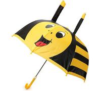Kav Kids Striped Dome Umbrella - Lightweight, Auto-Open, Windproof & Waterproof Parasol For Boys & Girls - Bee