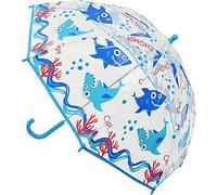 Kav Kids Transparent School Umbrella Boys And Girls - Beautiful, Lightweight Design Dome Parasol For Your Child (Poe Shark)