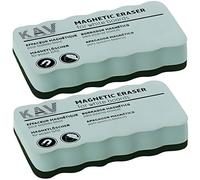 KAV Magnetic Whiteboard Eraser - Office Essential - Dry Wipe Cleaner - Lightweight and Compact - 2.3 CM Thick - Ideal for Classroom, School, Teachers, Office, Home - Pack of 2