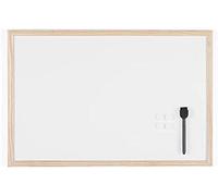 KAV Magnetic Whiteboard - to-Do List whiteboard with Wooden Frame - Dry Wipe Board for Office, Restaurant, School and Home - Wall Mount Notice Board with Markers, Eraser, and Magnets (400x600 mm)