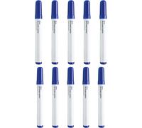 KAV Marker Pens for Office, Schools & Home - Non-Toxic Ink - All-in-One Design with Dry Wipe Eraser - Stylish Markers for Whiteboards, Notice Boards - Blue - Pack of 10