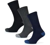 KAV Men Six Pairs Big Foot Crew Socks - Cushion Comfort Breathable Heel and Toe Protection - Extra Thick Mens Sock for Boot, Mechanic, Builder, Worker - Multicolour Pack of 3