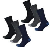 KAV Men Six Pairs Big Foot Crew Socks - Cushion Comfort Breathable Heel and Toe Protection - Extra Thick Mens Sock for Boot, Mechanic, Builder, Worker - Multicolour Pack of 6