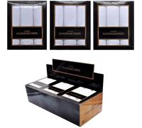 KAV Men's 14.5x14.5 CM 3pk Hankies - 85% Polyester, 15% Cotton - Classic Design, Ideal for Everyday Use - Soft & Durable Handkerchiefs for Men KAV White 14.5x14.5 CM