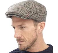 KAV Mens Traditional Flat Cap One Size - Classic Tweed Caps 1920s Gatsby Newsboy Hat for Men - Quilted Polyester Lining Roaring 20s Costume Accessories (Green)