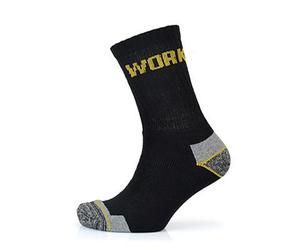Kav Men's Work Socks-Comfortable, Wicking, Walking, Smart, Durable, Black With Grey And Yellow Contrast, Size-Uk 7-11 (Pack Of 3)