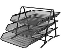 KAV Mesh Desk Organizer Letter Tray for Office & Home, Space-Saving Document, Sturdy Steel Mesh Construction in Black | Size: Large KAV Black Large