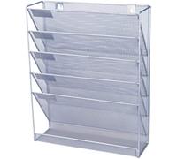 (Silver) Mesh Wall Literature Magazine Holder Desk Storage