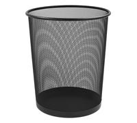 KAV Metal Mesh Wastebasket Paper Bin - Round Trash Lightweight Circular Rubbish Can for Kitchen, Bathroom, Bedroom, Office - Size 27x23.5x23.5 cm - Black - Pack Of 1