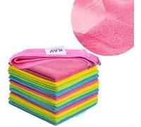 KAV Microfibre Cleaning Cloths - 12PC Ultra Absorbent, Lint-Free, Reusable Towels for Kitchen, Car & Glass - Super Soft, Streak-Free, Machine Washable Microfiber Duster - (32x32cm / 12.6"x12.6")