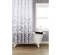 KAV Mosaic Patterned Polyester 180 X 180Cm Shower Curtain (Grey Mosaic)