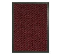 KAV Non-Slip Washable Dirt Trapper Door Mat - Durable Indoor Outdoor Rug, Absorbent Entryway Mat for Home & Office, Kitchen & Bathroom Mat, Front Door Decor - (40x60) cm / (1.31x1.97) ft - Red/Black