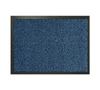 KAV Non-Slip Washable Door Mat Dirt Trapper - Durable Indoor Outdoor Rug - Perfect Dust Absorbent Rug for Home, Kitchen & Bathroom Mat, Front Door Decor - (60x90) cm / (1.97x2.95) ft - Blue/Black