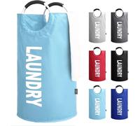 KAV Oxford Fabric Collapsible & Foldable Laundry Basket in Light Blue KAV Light Blue