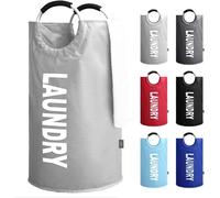 KAV Oxford Fabric Collapsible & Foldable Laundry Basket in Light Grey KAV Light Grey