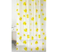 KAV Pack of 2 Peva Yellow Duck Shower Curtains With Rings Ideal for Kids