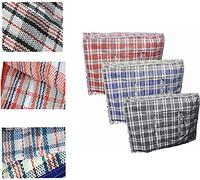 Kav Pack Of 3 Extra Large Plastic Laundry Bag - Storage/Carrier Bags, Reusable And Foldable Shopping Bag With Ziplock And Handles For Clothes Storage, Kitchen Storage - (60x60x28 cm)