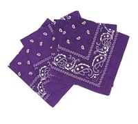 KAV Pack of 4 Multi-Purpose Bandanas - Cycling Headband, Face Mask, Neckerchief, Handkerchief for Men & Women - Hip-Hop, Sports - Purple