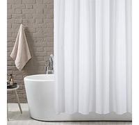 KAV Plain White polyster Fabric Shower Curtain - 220 x 180