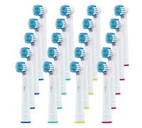 KAV PLUS 20 Pcs Oral B Compatible Electric Toothbrush Heads - Replacement Brush Heads for Most Oral B Electric Toothbrushes, Deep & Precise Cleaning for Plaque Removal & Gum Care (White, 20 Heads)