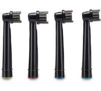 KAV PLUS Precision Clean Electric Toothbrush Replacement Heads, 4 Pack Compatible with Most Braun Oral B Electric Toothbrushes (Black, 4 Heads)