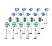 KAV PLUS Replacement Electric Toothbrush Heads - Compatible with Oral-B Braun Precision Clean, Cross Action, Floss Action & Sensitive - Pack of 20 Mix Heads