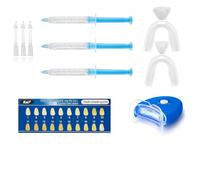 KAV PLUS Teeth Whitening Kit - 3 Whitening Gels, 5-LED Light, Trays - Enamel-Safe Home Kit for Sensitive Teeth, Fast Stain Removal & Brighter Smile