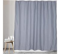 Kav - Polyester Fabric Shower Mould And Mildew Resistant Curtain 180 X 180 Cm (71 X 71 Inch) Grey Matching Hooks