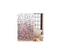 KAV Polyester Fabric Shower Mould and Mildew Resistant Curtain 180 x 180 cm (71 x 71 Inch) Tiles Patterned (Choose Colour from Drop Down menu) (Red Mo