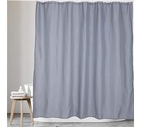 KAV Polyester Fabric Shower Mould and Mildew Resistant Curtain 180x180 and 180x220 cm with Metal Button Hole Bathroom Accessories, Waterproof- Grey (180x220 cm or 71x87 inch)