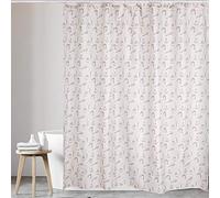 KAV Polyester Fabric Shower Mould and Mildew Resistant Curtain with Metal Button Hole Bathroom Accessories, Waterproof - Cream, 180x180 cm