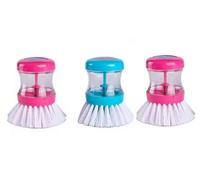 Kav Portable Kitchen Dish Brush Multifunctional Scrubbing Brush With Soap Dispenser, 3-Pack For Dishes, Pots, Pans, Sink Cleaning